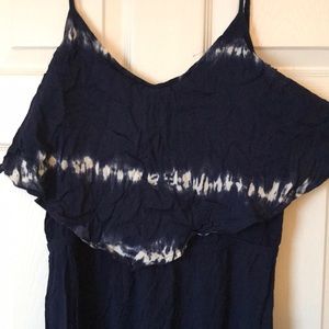 Dark blue tye-dye maxi dress